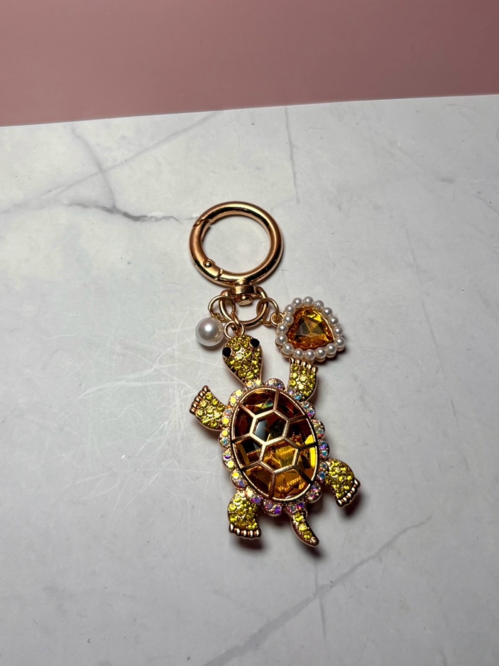 🐢 Yellow Turtle Bag Charm Keychain